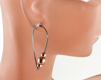 Niobium Hoop Earrings. Choose Size. Hypoallergenic Earrings. Nickel Free. Metal Allergies No.00E225