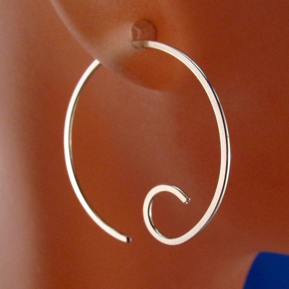 Choose Metal  open hoop earrings. sterling silver, argentium sterling, 14kt ygf, 14kt rgf, niobium , hypoallergenic No.00E2