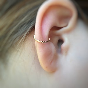 Gold Ear Cuff -  Silver Ear Wrap Piercing - Fake Septum - Cartilage Ring- Fake Nose Ring - Faux Ear Cuff - Helix