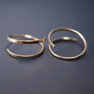 kleine oorringen van 18 g | 18 gauge goud | schelpoorbel | kraakbeen | tussenschot |eindeloos | open ring | vang minder