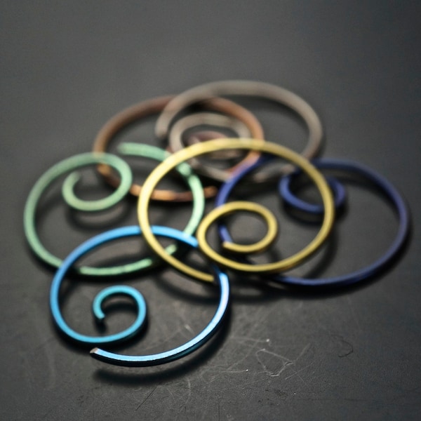 Niobium Hoop Earrings - Niobium Earrings - Sensitive Ears - Nickel Free Niobium Jewelry - Mens -Blue - Gold - Rose - Green - Black -