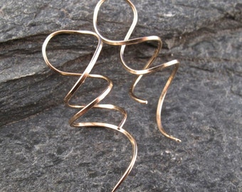 GOLD ohrringe - spirale ohrringe - gold filled ohrringe - 14k -spirale - medium. Draht . Rosengold. Gelbgold. rotgold No.00E289