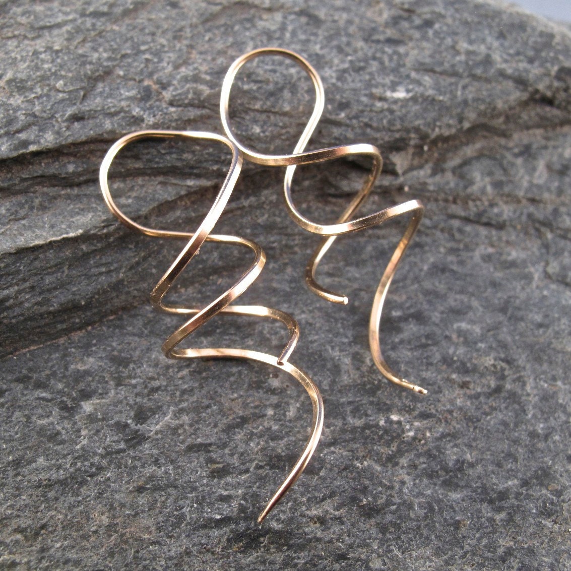Buy Openwork Dangle Earrings In 14K Yellow Gold Plated Sterling Silver,  Silver Drop Earrings For Women at ShopLC.