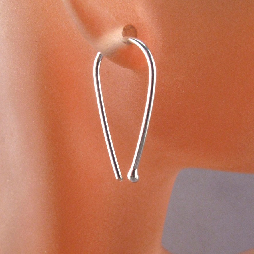 Mens 16g EARRINGS thick wire threader earrings unisex Inch