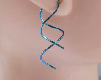 NIOBIUM twist EARRINGS spiral. small coil earring - 1 inch - wind on - 20g 18g 16g 14g  nickel free - Hypoallergenic No.00E320