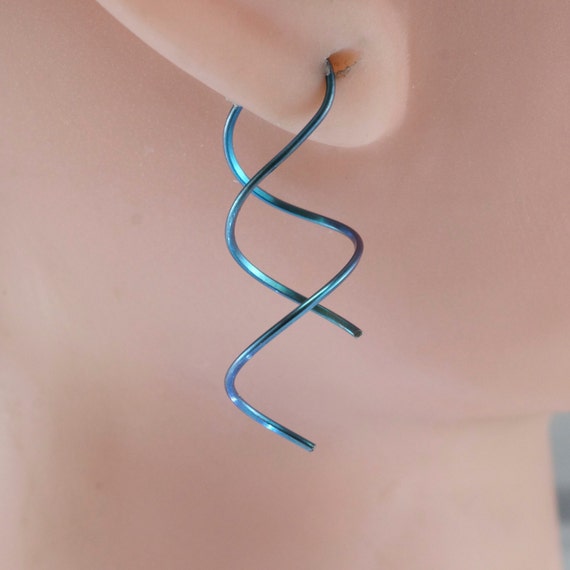 NIOBIUM twist EARRINGS spiral. small coil earring - 1 inch - wind on - 20g 18g 16g 14g nickel free - Hypoallergenic No.00E320