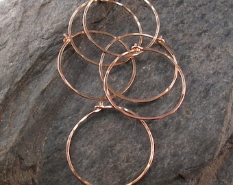 SINGLE rose gold HOOP earring . Single hoop. thin hammered hoops. mens hoop. tiny hoop. large hoop. sleeper earring. nickel free. No.00E262