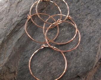 SINGLE rose gold HOOP earring . Single  hoop. thin hammered hoops. mens hoop. tiny hoop. large hoop. sleeper earring. nickel free. No.00E262