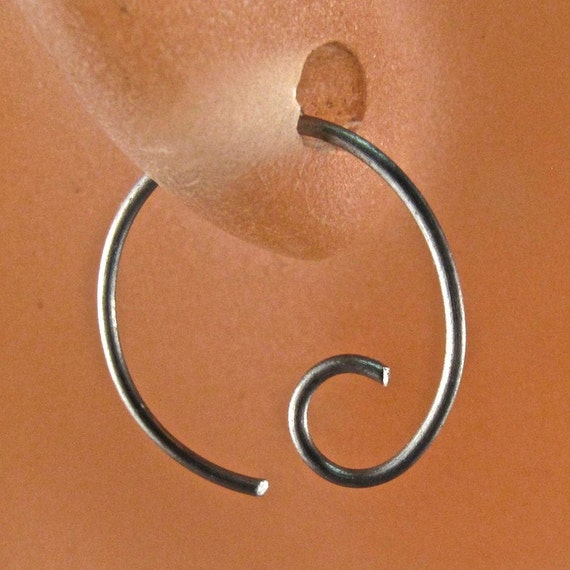 tiny TITANIUM EARRING  hoop  - 12mm  - cartilage ring -  brow piercing -  nose -  sleeper -  child -  hypoallergenic. No.00E279