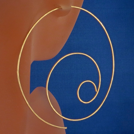 LARGE GOLD HOOPS | Big Rose Gold Hoops | Thin Wire Hoops | 2 Inch Earrings | Big Argentium | 3 Inch Lightweight Hoops. Thin Wire Hoops