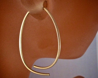 small 14k GOLD FILLED  hoops .  oval hoops. gold hoops. sterling hoops. argentium hoops . nickel free lightweight hoops.  No.00E293