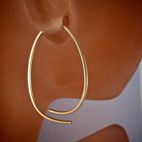 small 14k GOLD FILLED  hoops .  oval hoops. gold hoops. sterling hoops. argentium hoops . nickel free lightweight hoops.  No.00E293