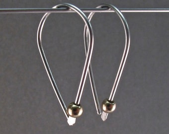 Small STERLING SILVER Loop earrings,  lightweight minimal modern simple contemporary nickel free argentium sterling  No.00E181