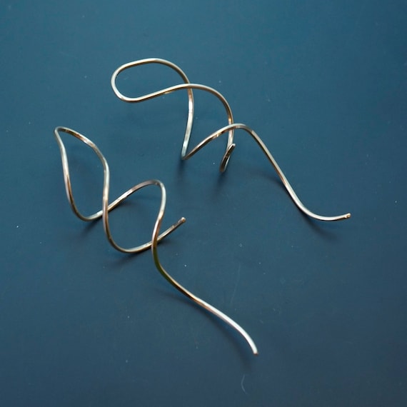 DANGLE EARRINGS / GOLD earring / threader earring / twist earring / nickel free earrings Etsy No.00E240