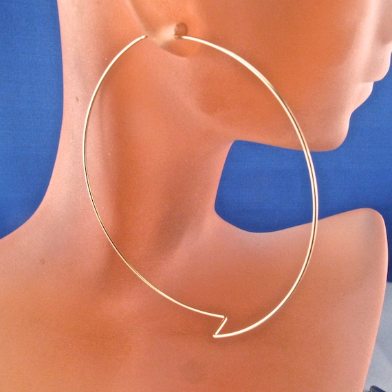 3 to 5 inch LARGE HOOPS . / gold filled  / sterling silver / argentium sterling / huge big earrings / nickel free No.00E305 g