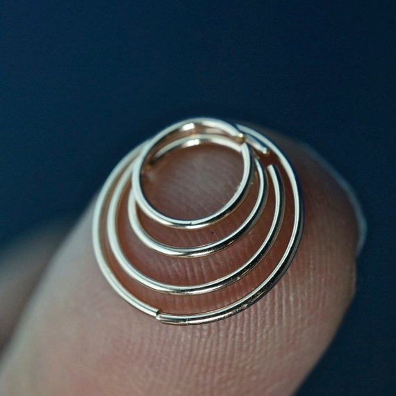 22 gauge cartilage ring . gold septum ring. nose ring. hoop. earring. piercing. septum. brow. endless. catchless. goldfilled wire No.00E278