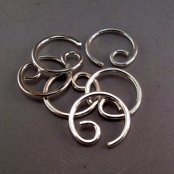 16 gauge hoop cartilage. septum. nose. piercing. GAUGED EARRING. single SILVER hoop. sterling gold niobium. mens jewelry