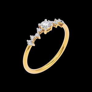Dainty Diamond Stacking Ring – Dainty Stacking Gold diamond Ring for Women – Minimalist gold Diamond Engagement Ring Diamond ring for her