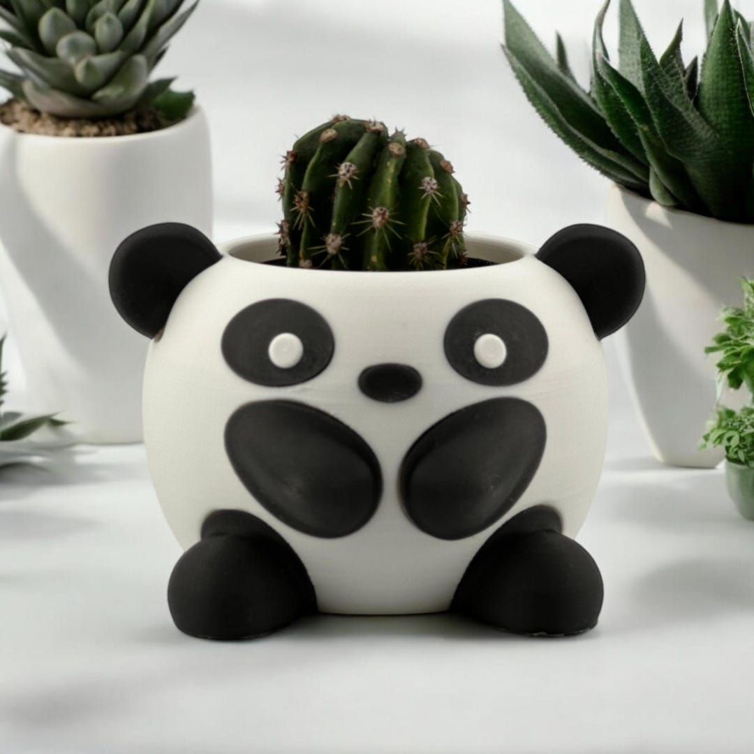 Customizable Panda Planter – 3D Printed Succulent Pot – Cute Panda ...