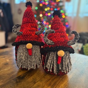 Krampus Handmade Crochet Gnome Plushie | Pagan Christmas Arigurumi Decoration | Plush for Holiday Decor image 6