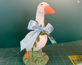 Kleine Gans Statue | 3D gedruckt + handbemalt | Schreibtisch Haustier
