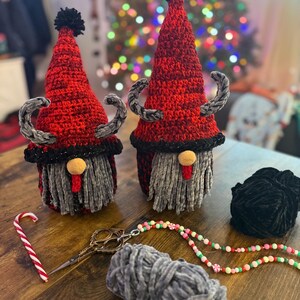 Krampus Handmade Crochet Gnome Plushie | Pagan Christmas Arigurumi Decoration | Plush for Holiday Decor image 5