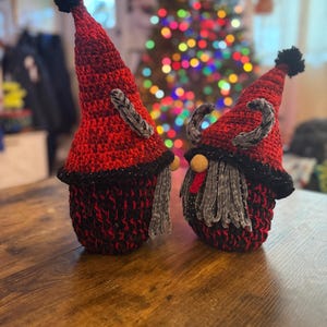 Krampus Handmade Crochet Gnome Plushie | Pagan Christmas Arigurumi Decoration | Plush for Holiday Decor image 10