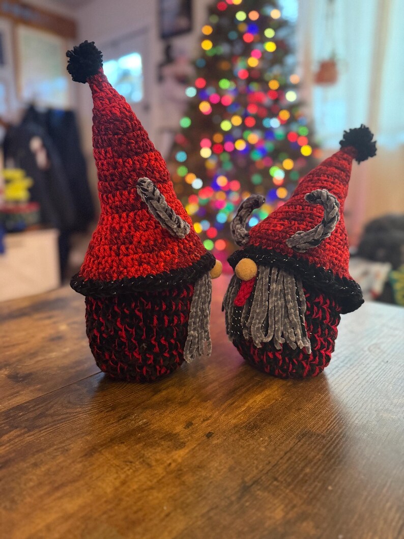 Krampus Handmade Crochet Gnome Plushie | Pagan Christmas Arigurumi Decoration | Plush for Holiday Decor image 10