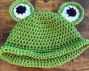 Portland Frog Hat | Crochet Cotton or Acrylic Beanie| No Kings Protest