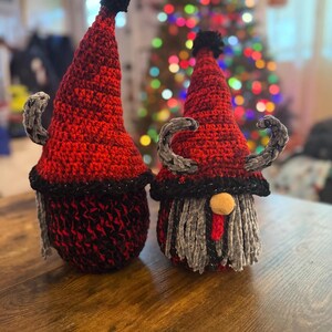 Krampus Handmade Crochet Gnome Plushie | Pagan Christmas Arigurumi Decoration | Plush for Holiday Decor image 9