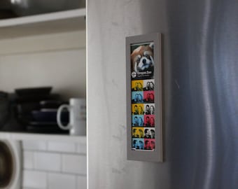 Porta-retratos magnético para cabine fotográfica | Exibição de fotos de 6 x 2 polegadas | Suporte para moldura de geladeira