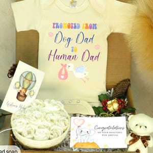 Sweet Newborn Gift Set - Personalized Baby Bodysuit, Organic Baby Essentials, Promoted To Dad, Pregnancy Announcement To Husband, KUKI010