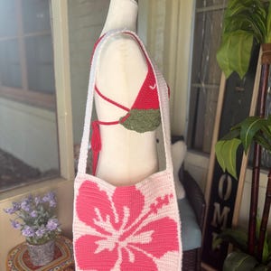 Crochet Hibiscus Tote Bag
