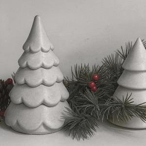 Christmas Tree Candle – Minimalist Soy Candle in Concrete Jar, Scandinavian Holiday Décor