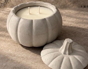 Fall decor, Handmade Pumpkin Concrete Jar, Scandinavian Home Décor