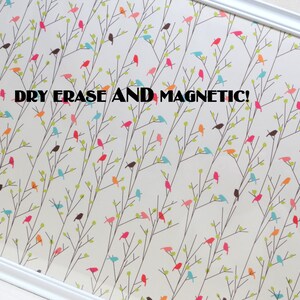 Wall Decor Magnet Board Magnetic Memo Board Dry Erase Board Framed Bulletin Board Colorful Bird Design includes magnets image 3