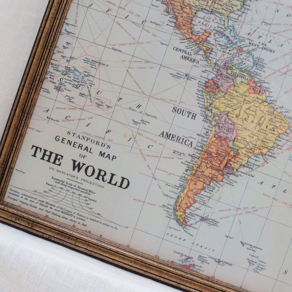 Wall Decor - LARGE Magnet Board - Magnetic Board - Dry Erase Board - Framed Bulletin Board - Classic World Map Design - includes magnets