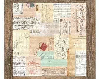 Tablero magnético enmarcado: diseño de postal vintage, decoración de oficina