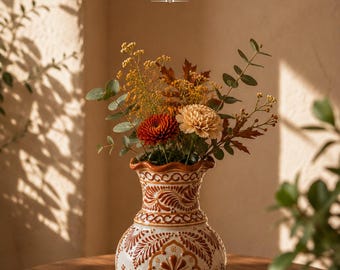 Talavera terracotta vase, 20cm