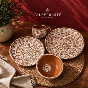 Talavera dinnerware set for 2 people