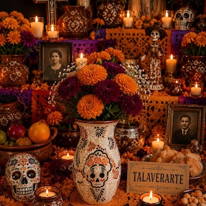 FRIDA KAHLO VASE 25 cm “Talavera Day of the Dead Collection”