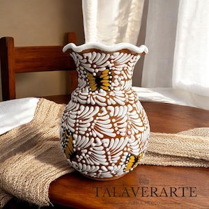 Talavera Vase, Alma de Barro Collection / Monarch White, 20cm