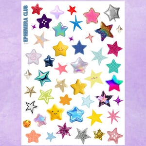 Star Stickers | Mixed Media Sheet for Journals, Planners (5x7)