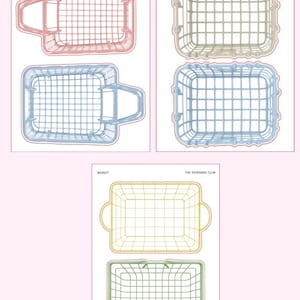 Interaktiver Korb Sticker Bogen | Journaling, Scrapbooking Ephemera (13x18cm)