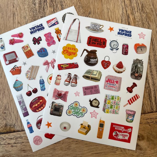 Vintage Inspired Vinyl Stickers - Journaling & Scrapbooking
