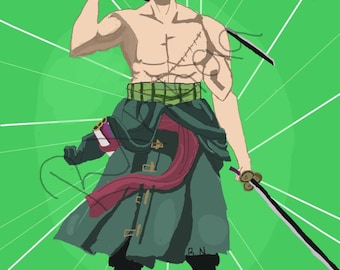 Zoro one piece digital art
