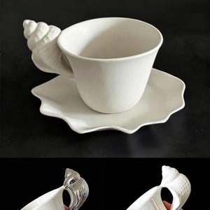 Ocean vibe Ceramic Sea shell mug,coffee cup-Matt texture tea cup