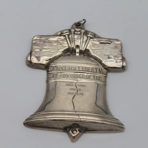 Gorham Sterling Silver 1988 Christmas Ornament Liberty Bell American Heritage Collection Ice Skating