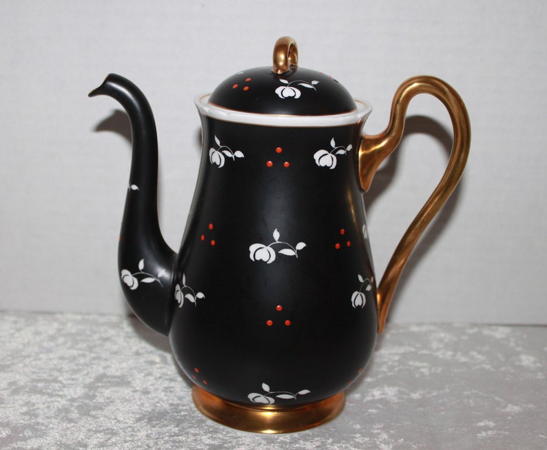 Shelley Fine Bone China Sgraffito Teapot Coffee Mocha Pot Etsy