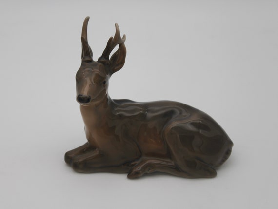 Vintage Royal Copenhagen Denmark Deer Stag Elk Resting Laying Down Figurine